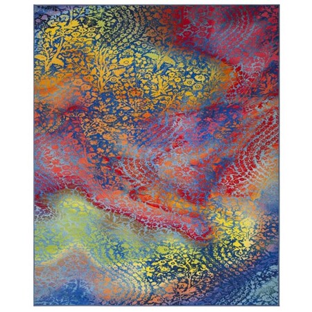 Safavieh 8 ft. - 9 in. x 12 ft. Paint Brush Area Rug, Blue & Coral PTB119B-9